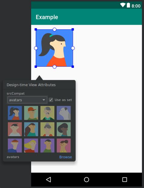 Toradh íomhá ar Design Date Android Studio