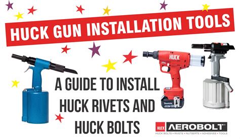 Huck Gun Installation Tool. Guide install Huck rivets and Huck bolts