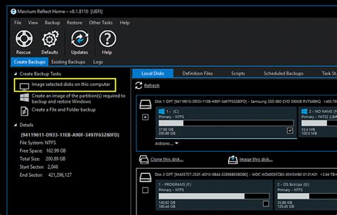 Toradh íomhá ar Macrium Reflect Win 11