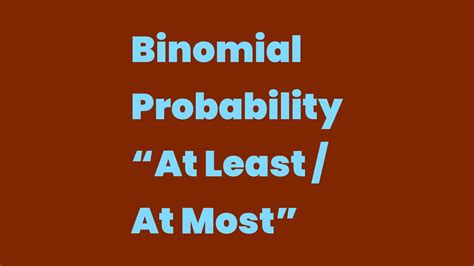 Afbeeldingsresultaten voor At Most Binomial Probability