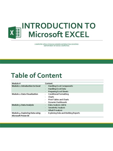 Image result for Excel Model Intro Page