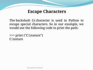 Image result for Escape Backslash Python