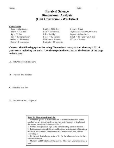Afbeeldingsresultaten voor Dimensional Analysis Unit Conversion