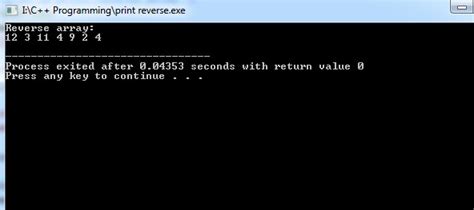 Afbeeldingsresultaten voor C++ Reverse Array