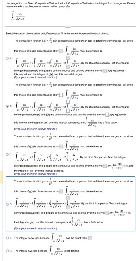 Image result for Comparison Test of Integral