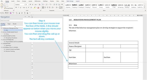 Image result for How to Middle Text in Word Table