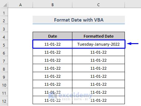 Image result for VBA Code Date Format