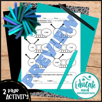 Image result for Comparison of Decimals Worksheet