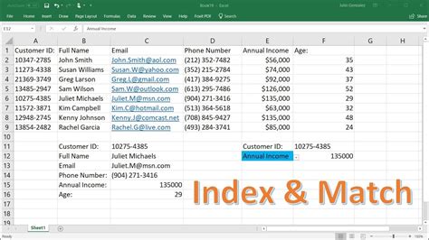Toradh íomhá ar INDEX/MATCH Excel Formula Two Spreadsheets