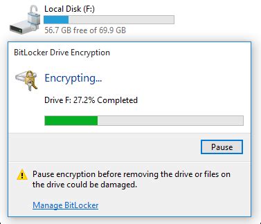 Toradh íomhá ar BitLocker Encryption in Progress Icon