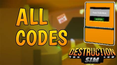 Toradh íomhá ar Codes for Destruction Sim Roblox 2020