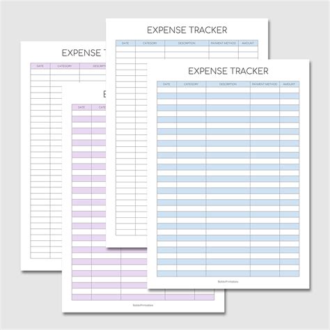 Image result for Free Printable Expense Chart