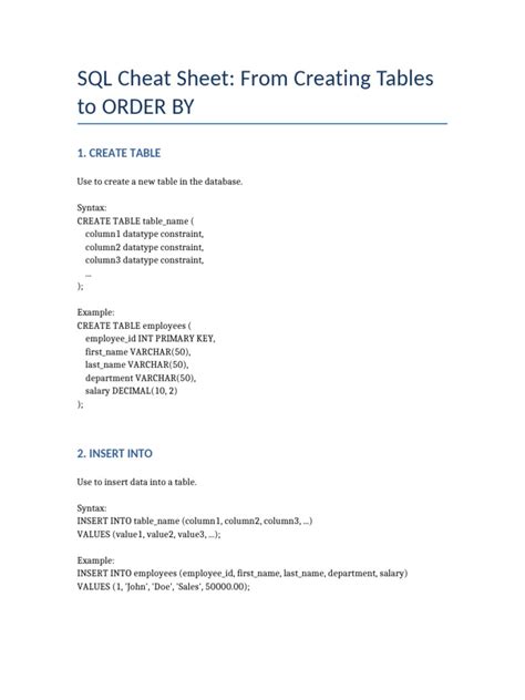 SQL Cheat Sheet GIF に対する画像結果