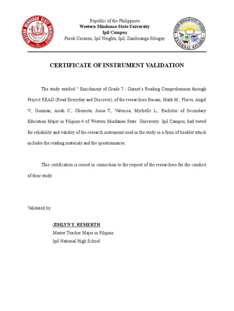 Image result for Validation Certificate Template