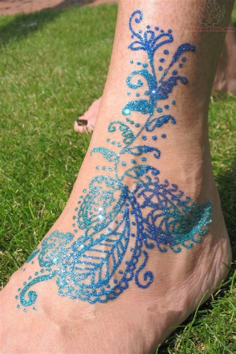 Gilded Foot | Glitter tattoo, Glitter henna, Mehndi designs