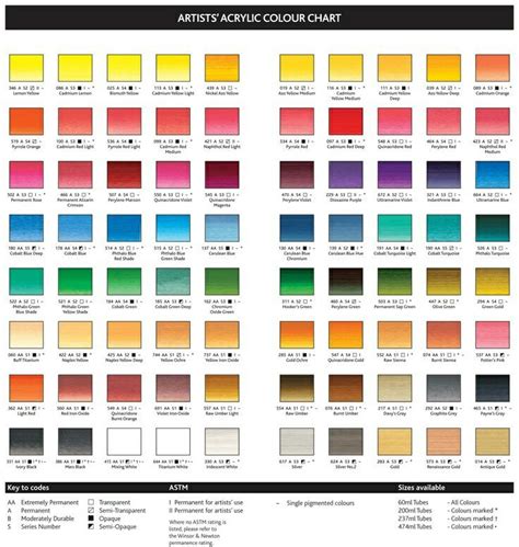Acrylic Artists Paint Color Chart に対する画像結果