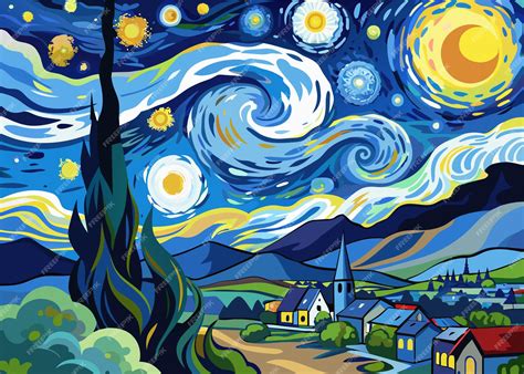Image result for Starry Night Cartoon