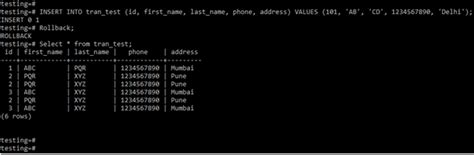 Transaction in Pgsql に対する画像結果