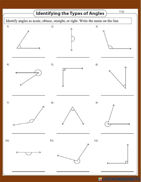 Toradh íomhá ar Types of Angles Worksheet