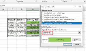 Image result for Setting Conditional Formatting in Excel for Dates Two Days Late