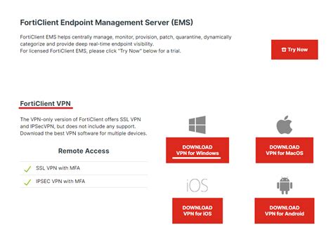 FortiClient VPN Install に対する画像結果