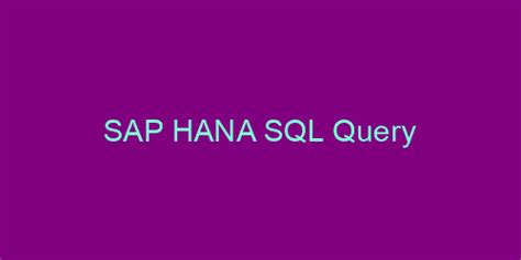 Hana SQL Statement に対する画像結果