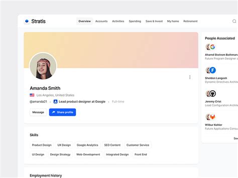 Image result for UI Profile Example
