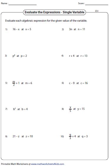 Toradh íomhá ar Pre-Algebra How to Evaluate Expressions