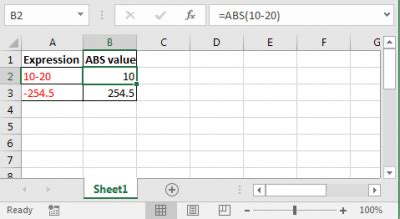 Image result for How to Use ABS in Excel