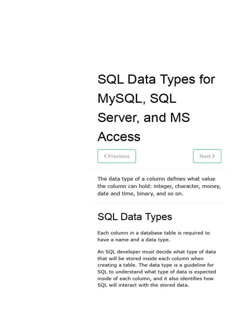 Image result for SQL Data Ttpes