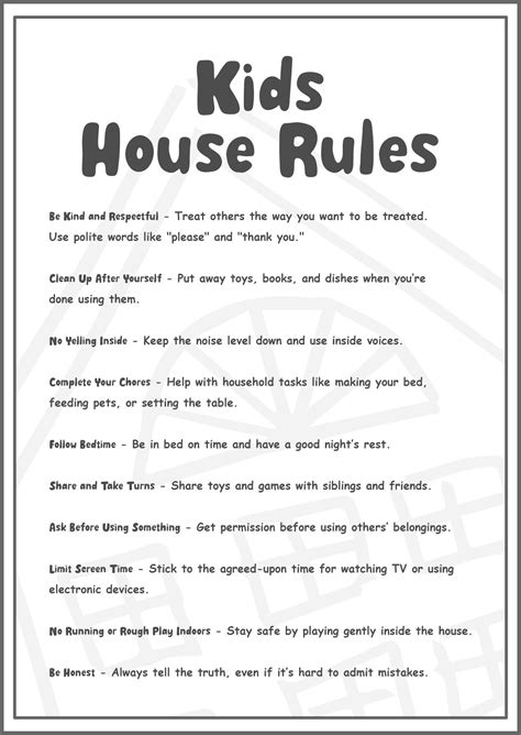 Image result for Rules at Home Worksheet