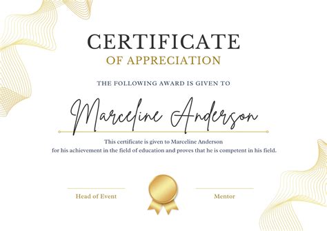 Award Certificate Sample 的图像结果