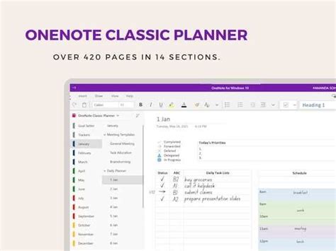 Toradh íomhá ar Microsoft OneNote Calendar Template