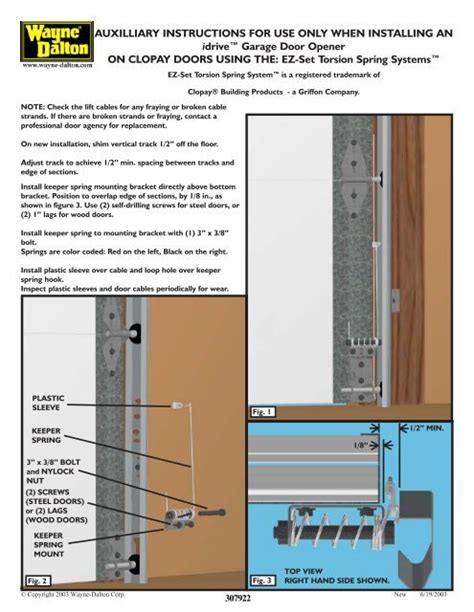 Afbeeldingsresultaten voor How to Install Clopay EZ-Set Torsion Spring System