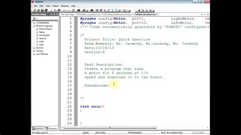 Toradh íomhá ar VEX Servo Code