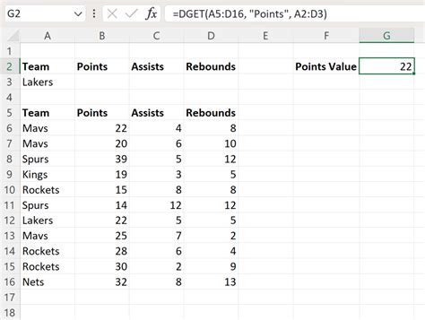 Image result for How to Use Dget Function in Excel
