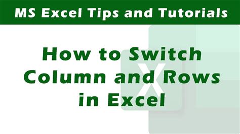 Image result for How to Switch Rows and Columns in Excel