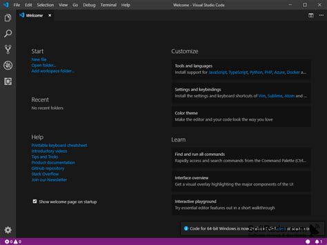 Image result for Visual Studio Code Starting Page