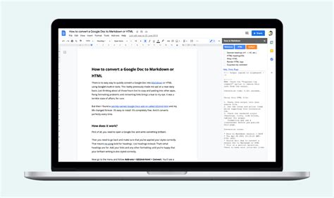 Toradh íomhá ar Google Doc to HTML