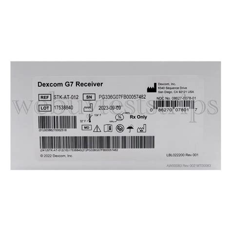Image result for Dexcom G6 Receiver Ref SN Lot Label On Box