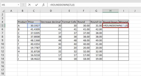 Toradh íomhá ar How to Insert Round Number in Excel