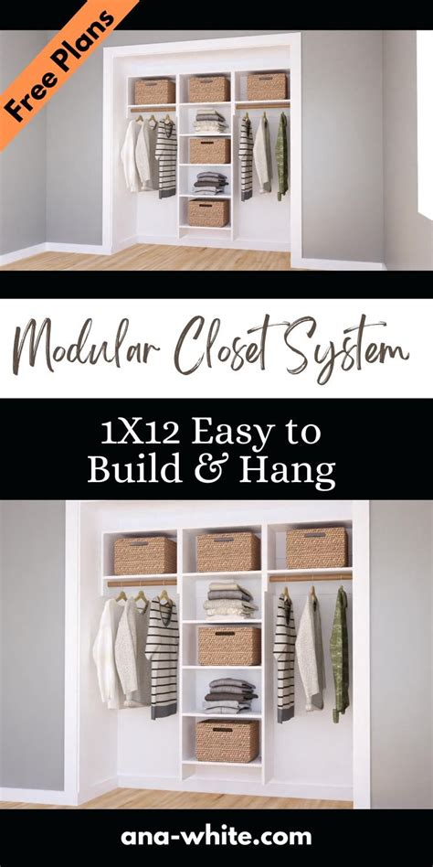1x12 Easy to Build and Hang Modular Closet System - Free Plans with ...