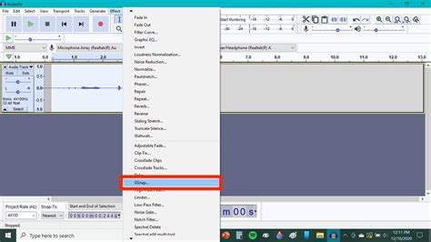 Toradh íomhá ar Audacity GSnap Plugin