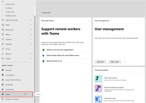 Toradh íomhá ar Microsoft Teams Admin Center