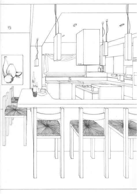 Image result for Kitchen Perspective Drawing