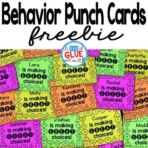 Image result for Behavior Management Punch Cards