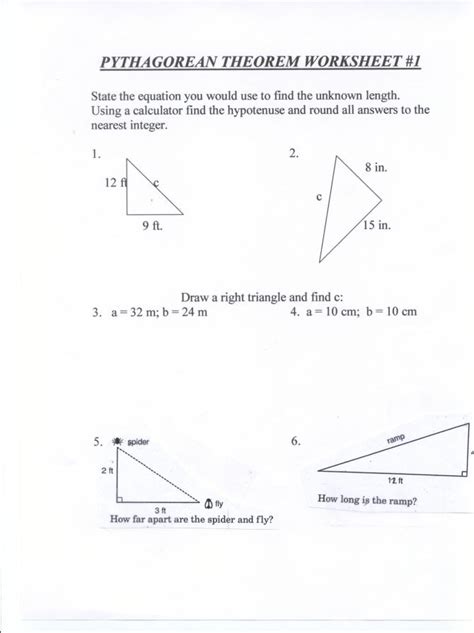 Bildergebnis für Pythagorean Relationship Worksheet