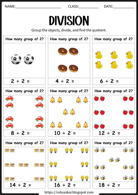 Image result for Beginning Division Worksheets Free
