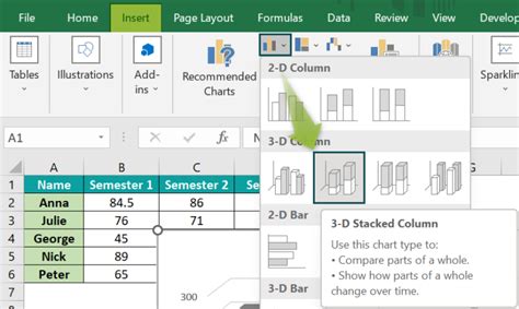 Afbeeldingsresultaten voor Excel Column Chart Examples