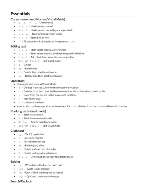 Toradh íomhá ar Linux Gvim Cheat Sheet